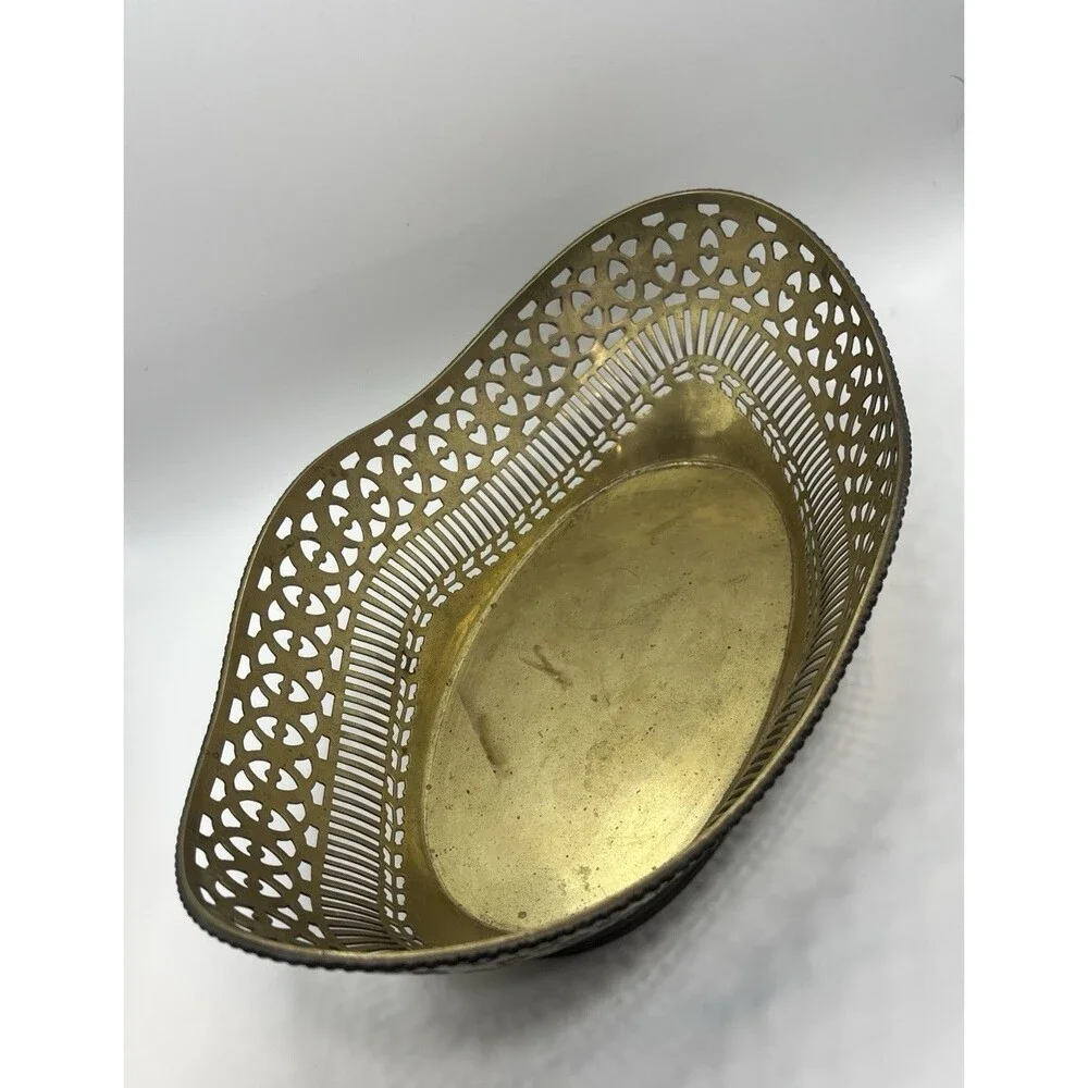 Vintage French Pierced Brass Bowl
